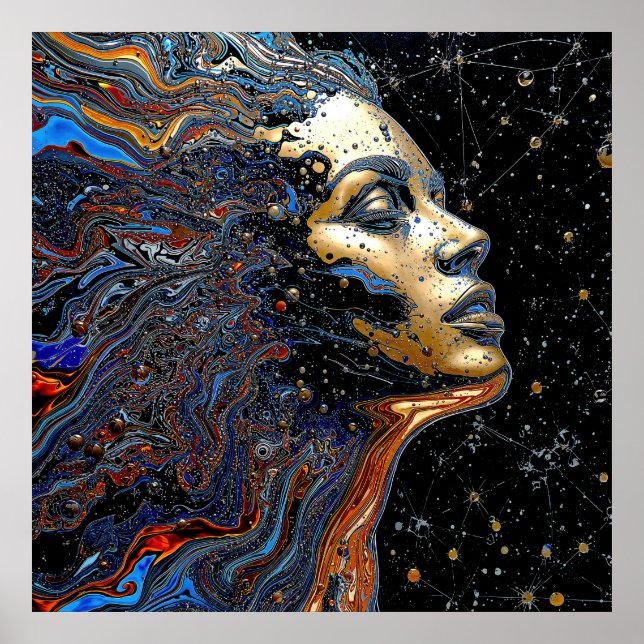 Póster "Cognición Celestial" – Un Retrato Surrealista (Frente)