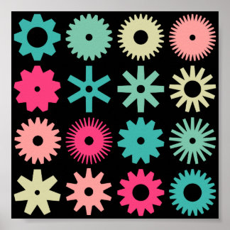 Póster Cogs - Colores 01 - sobre negro