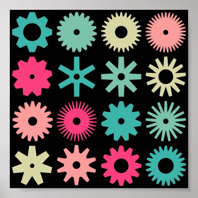 Póster Cogs - Colores 01 - sobre negro (Frente)