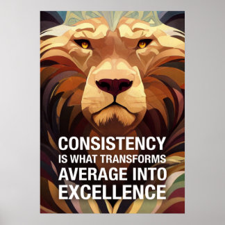 Póster Coherencia Lion Motivational Quotes