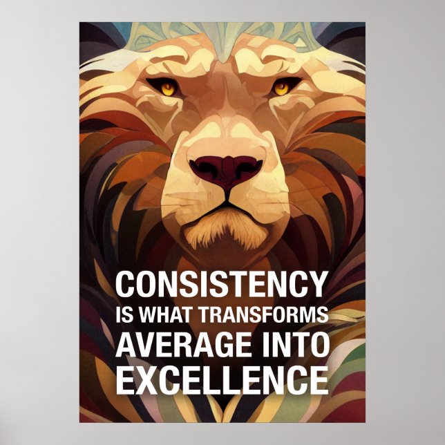 Póster Coherencia Lion Motivational Quotes (Frente)