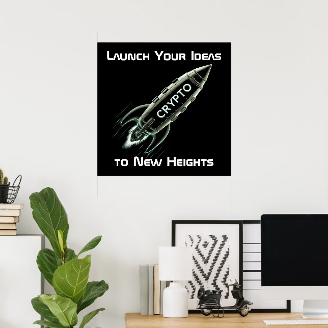 Póster Cohete criptográfico (Oficina en casa)