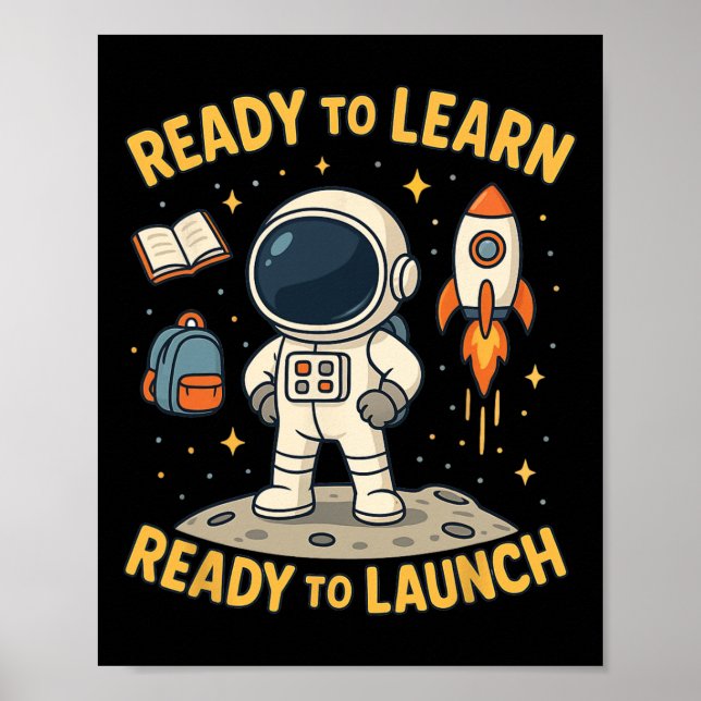 Póster Cohete De Lanzamiento Espacial De Regreso A La Esc (Frente)