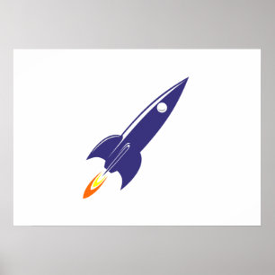Póster Cohete espacial personalizado