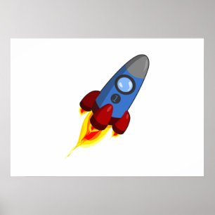 Póster Cohete espacial personalizado