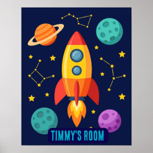 Póster Cohete Personalizado de Despegue Nave Espacial Gua
