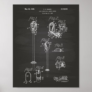 Póster Coin Parking Meter 1938 Patent Art Chalkboard