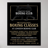 Coincidencia de boxeo de silueta, anuncio de clase