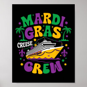 Póster Coincidencia de la tripulación de crucero Mardi Gr