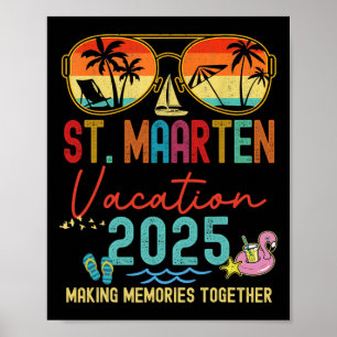 Póster Coincidencia de Recuerdos Retro St. Maarten Vacati