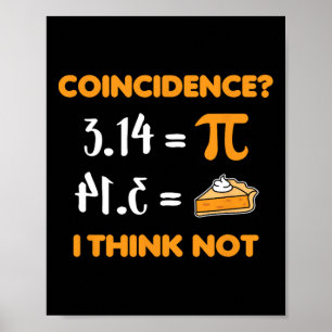 Póster Coincidencia Pi 3.14 Amantes de matemáticas de Mat