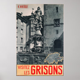 Póster Coire, Visitez les Grisons, afiche de viajes
