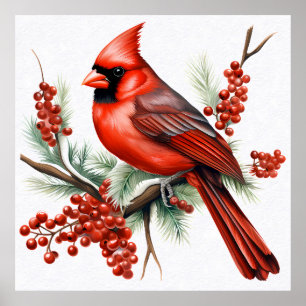 Póster Cojín decorativo cardinal