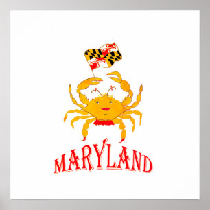 Póster Cojín decorativo de camiseta bebé cangrejo feliz