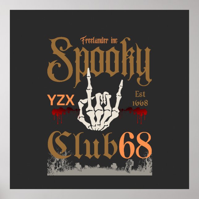 Póster Cojín decorativo de club fantasmal (Frente)