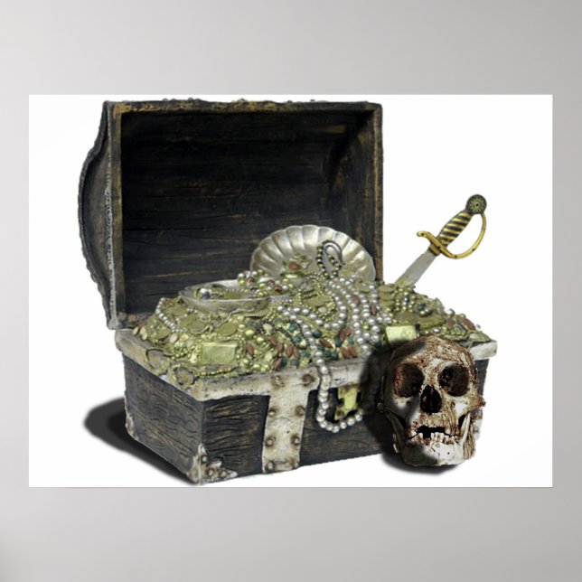 Póster Cojín del tesoro pirata 1 (Frente)