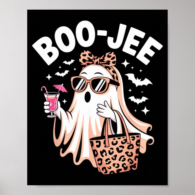 Póster Cojinete fantasma de leopardo de café boo-jee hall (Frente)