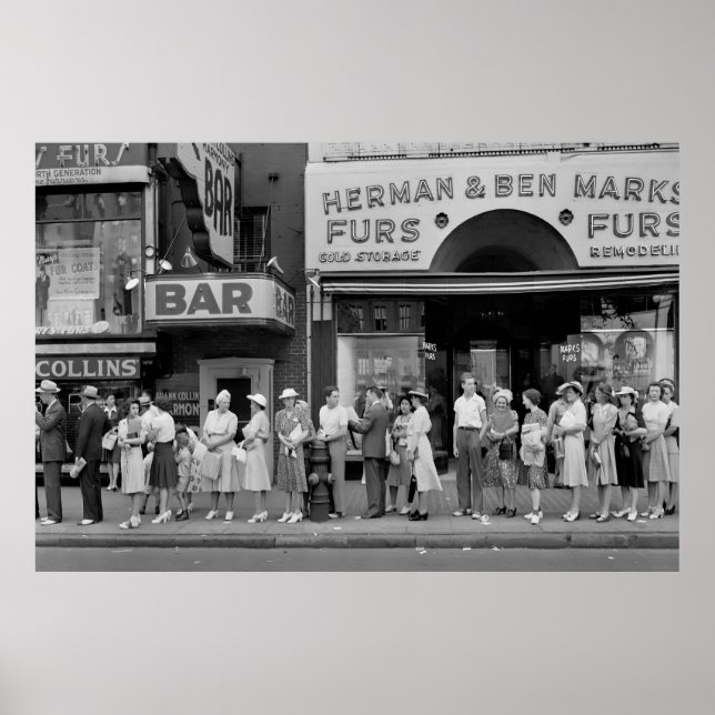 Póster Cola de bus de hora punta - Detroit 1942 (Frente)