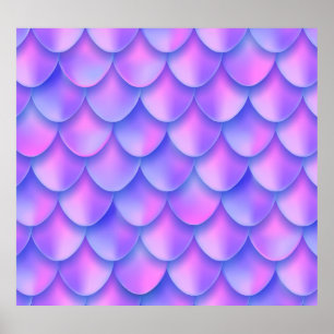 Póster Cola de sirena holográfica, textura de Relieve met