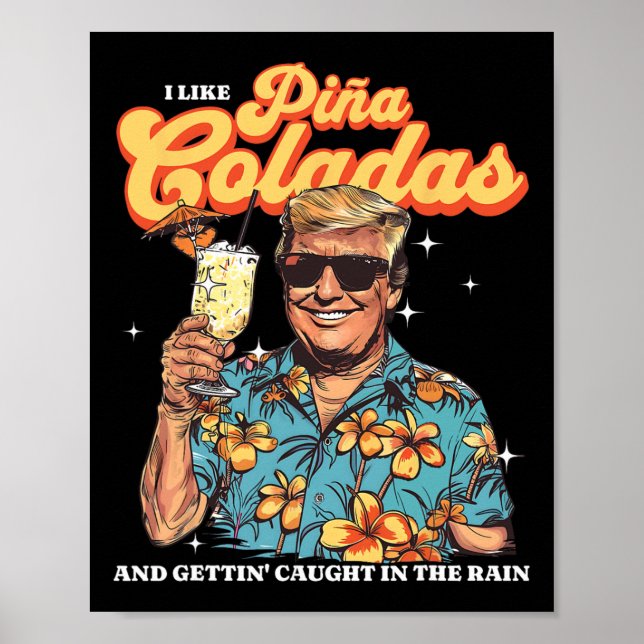 Póster Coladas Donald Trump vacaciones de verano en Hawái (Frente)