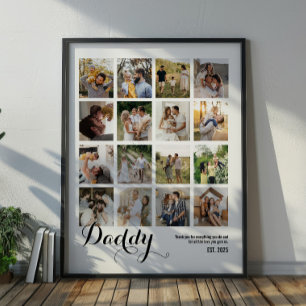 Póster Colage de 16 fotos Recuerdo de papá