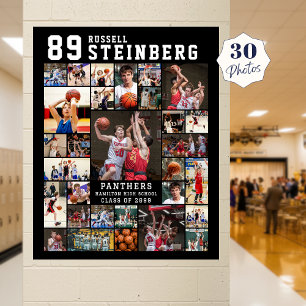 Póster Colage de 30 fotos de deportes con nombre y número