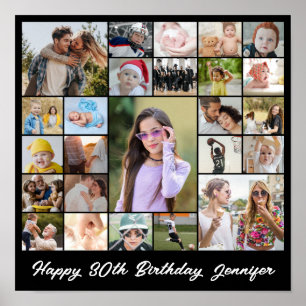Póster Colage de fotos 25 Cuadrícula de imágenes cuadrada