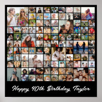 Colage de fotos Cuadrícula de 100 fotos personaliz