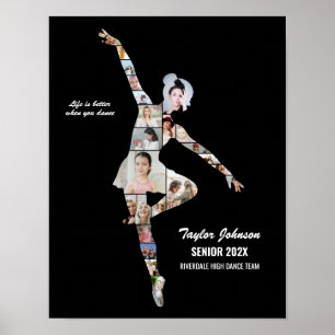 Póster Colage de fotos de baile de ballet personalizado p