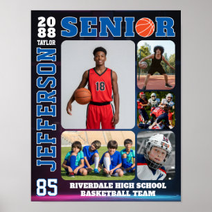Póster Colage de fotos de jugador de baloncesto para Noch