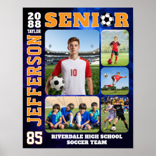 Póster Colage de fotos de retrato de jugador de equipo de