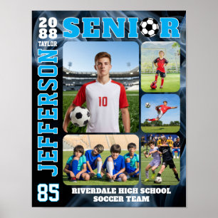 Póster Colage de fotos del día del juego senior del equip