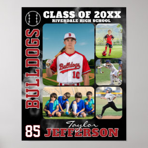 Póster Colage de fotos del equipo de béisbol de la escuel