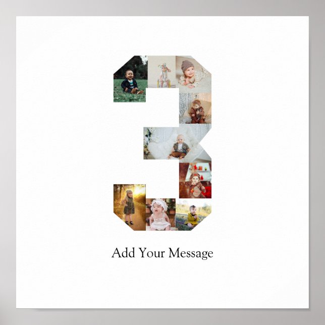 Póster Colage de fotos en blanco y negro número 3 (Frente)