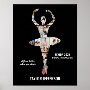 Póster Colage de fotos personalizadas de baile de ballet 