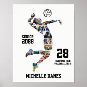 Póster Colage de fotos personalizadas para jugadora de vo