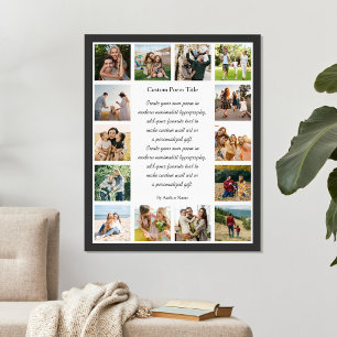 Póster Colage de fotos personalizado con 14 fotos y poema