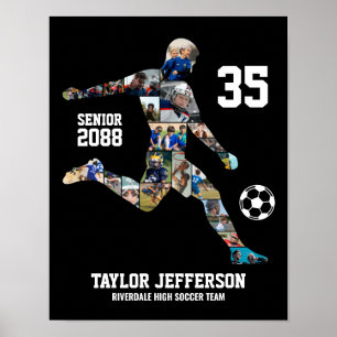 Póster Colage de fotos personalizado de equipo de fútbol