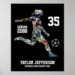 Póster Colage de fotos personalizado para equipo de fútbo