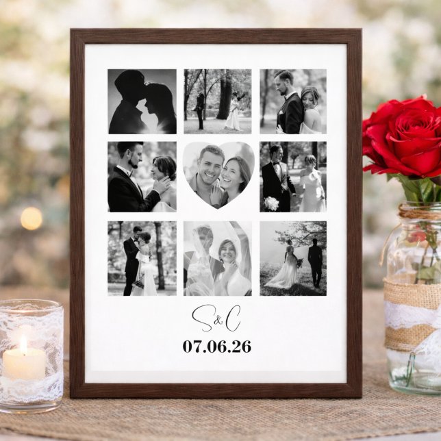 Póster Colage de Fotos Personalizado Regalo único para él (Personalised Photo Collage Personalized Gift Poster)
