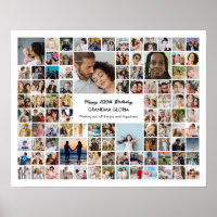 Colaje de 100 fotos personalizadas Cumpleaños 100