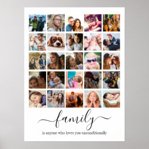Póster Colaje de 25 fotos familiares
