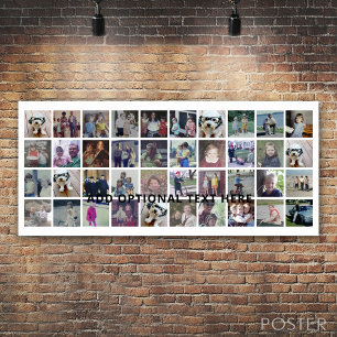 Póster Colaje de 40 fotos - 4 filas 10 columnas - Texto n