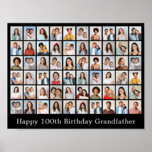 Póster Colaje de 60 Fotos Agrega tu propio Saludo