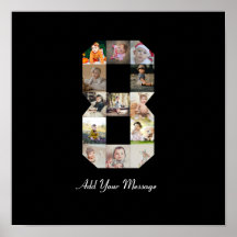 Colaje de Foto Número 8 en Blanco y Negro