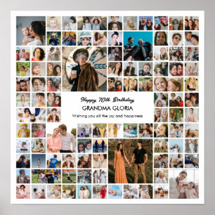Póster Colaje de Fotos 100 Imágenes Regalo de Cumpleaños