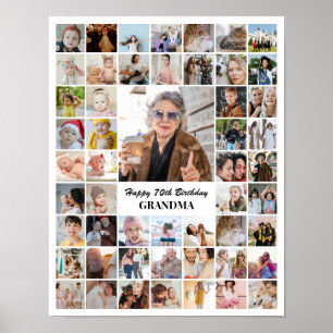 Póster Colaje de Fotos 52 Cuadrícula de Imágenes 11x14 Bl