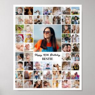 Póster Colaje de Fotos 52 Imágenes 8x10 16x20 24x30 Blanc
