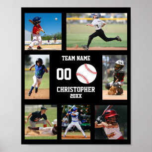 Póster Colaje de Fotos de Béisbol Infantil Deportivo