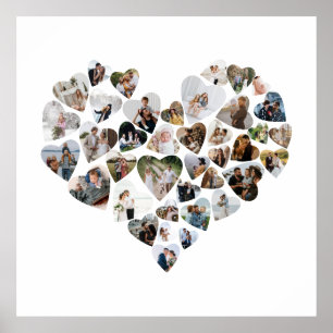 Póster Colaje de Fotos de Corazón 39 Fotos Día de San Val